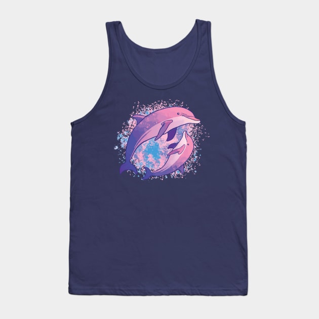 Watercolor cute dolphins design Tank Top by Anonic